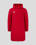 Castore Men's long Length Bench Jacket -True red